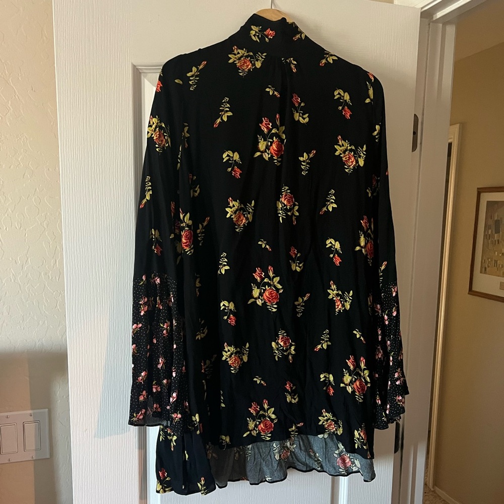 Free People Black Floral Mini Dress or Long Top